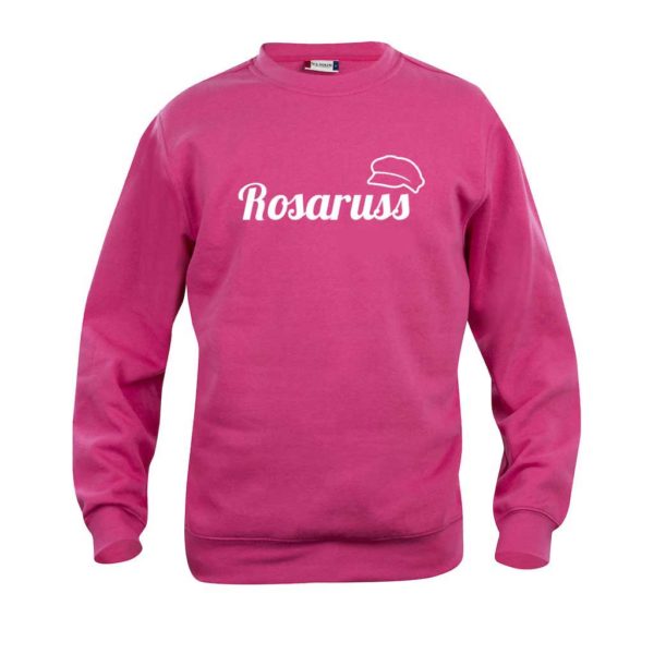 Rosa sweatshirt-genser med "Rosaruss"