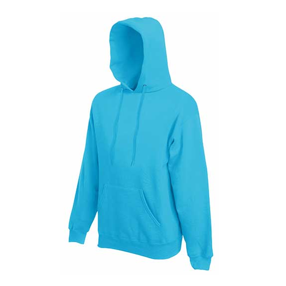 Classic Hooded Sweat fra Fruit of the Loom i fargen turkis