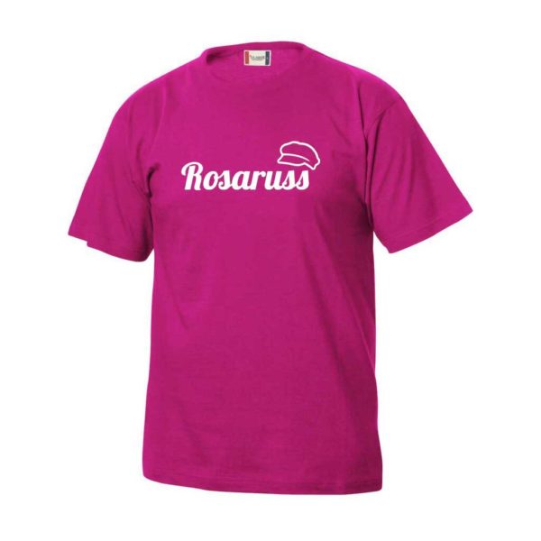 Rosa t-skjorte med "Rosaruss"