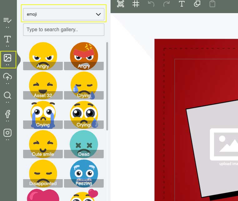 Viser hvordan man setter emojis inn i designet